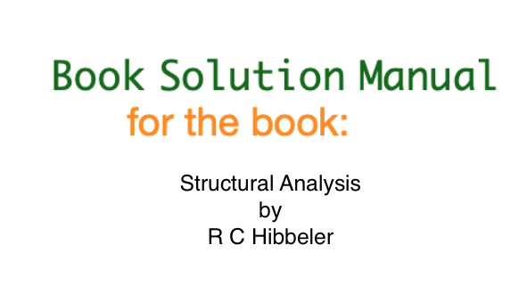 structural analysis solution manual 4th