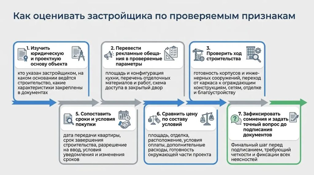 Как оценивать застройщика по проверяемым признакам